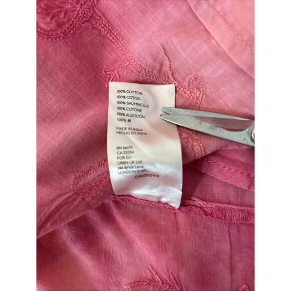 Anthropologie Pilcro Embroidered Tonal Pink Tie Dye Button Up S Boho Cottagecore - Picture 12 of 16